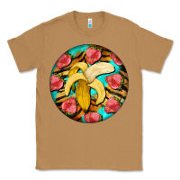 Toasted Coconut banana and strawberries with tiger pattern Classic Tee - BarkalooDesign