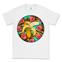 White banana and strawberries with tiger pattern Classic Tee - BarkalooDesign