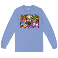 Colony Blue hello summer camel at the beach Long Sleeve Tee - BarkalooDesign