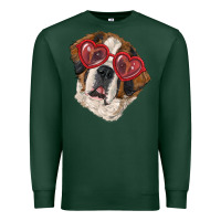 Saint Bernard With Love Glasses Premium Sweatshirt | Teevron