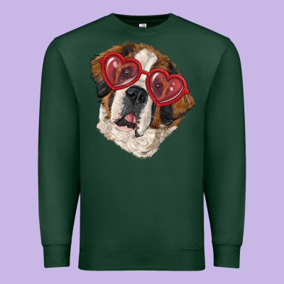 Premium Sweatshirt Saint bernard with love glasses