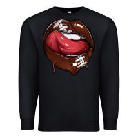 Black sports lips american football Premium Sweatshirt - texasbilliewilder