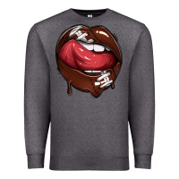Charcoal Heather sports lips american football Premium Sweatshirt - texasbilliewilder