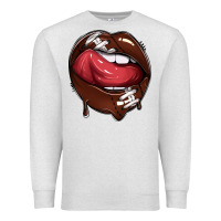 Oatmeal Heather sports lips american football Premium Sweatshirt - texasbilliewilder