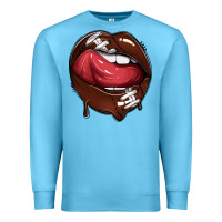 Ocean Blue sports lips american football Premium Sweatshirt - texasbilliewilder
