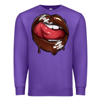 Purple sports lips american football Premium Sweatshirt - texasbilliewilder