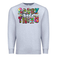 Heather Grey sassy little thing Premium Sweatshirt - Zillion Design Studio