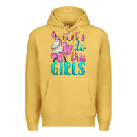 Antique Gold let's do this girls baseball Premium Hoodie - BundleAndBundleShop