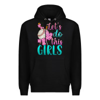 Black let's do this girls baseball Premium Hoodie - BundleAndBundleShop