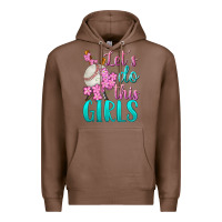 Chestnut let's do this girls baseball Premium Hoodie - BundleAndBundleShop
