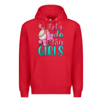 Red let's do this girls baseball Premium Hoodie - BundleAndBundleShop