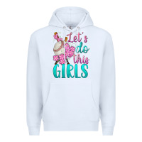 White let's do this girls baseball Premium Hoodie - BundleAndBundleShop