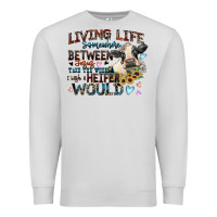 Dove Grey living life somewhere between jesus take the wheel Premium Sweatshirt - Zillion Design Studio