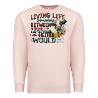 Pale Pink living life somewhere between jesus take the wheel Premium Sweatshirt - Zillion Design Studio