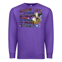 Purple living life somewhere between jesus take the wheel Premium Sweatshirt - Zillion Design Studio