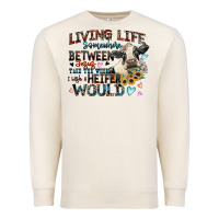 Sandshell living life somewhere between jesus take the wheel Premium Sweatshirt - Zillion Design Studio