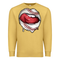 Antique Gold sports lips baseball Premium Sweatshirt - texasbilliewilder