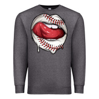 Charcoal Heather sports lips baseball Premium Sweatshirt - texasbilliewilder