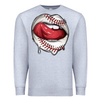 Heather Grey sports lips baseball Premium Sweatshirt - texasbilliewilder