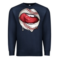 Navy sports lips baseball Premium Sweatshirt - texasbilliewilder