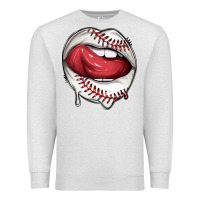 Oatmeal Heather sports lips baseball Premium Sweatshirt - texasbilliewilder
