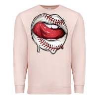 Pale Pink sports lips baseball Premium Sweatshirt - texasbilliewilder