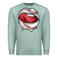 Seafoam sports lips baseball Premium Sweatshirt - texasbilliewilder