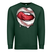 Sports Green sports lips baseball Premium Sweatshirt - texasbilliewilder