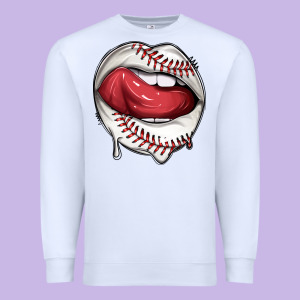 Sports Lips Baseball Premium Sweatshirt Designed By Texasbilliewilder