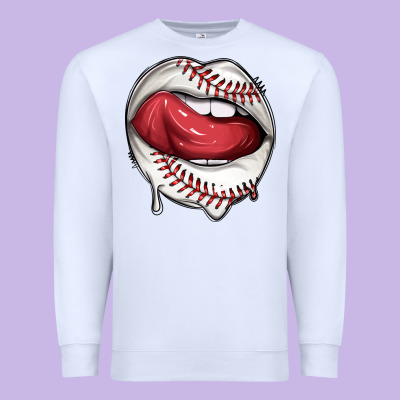 Premium Sweatshirt sports lips baseball