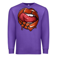 Purple sports lips basketball Premium Sweatshirt - texasbilliewilder