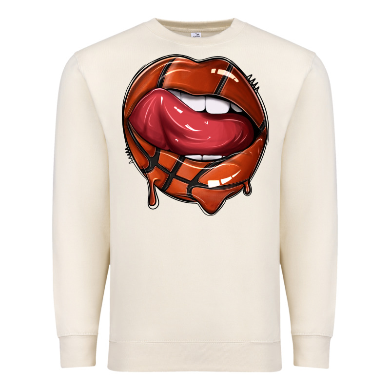 Sports Lips Basketball Premium Sweatshirt by texasbilliewilder | Teevron