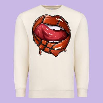 Premium Sweatshirt sports lips basketball