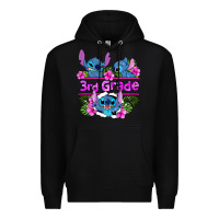 Black preview flower stitch 3rd grade Premium Hoodie - AdoDesignShop