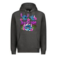 Charcoal Heather preview flower stitch 3rd grade Premium Hoodie - AdoDesignShop