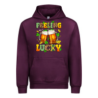Mauve Wine feeling lucky Urban Hoodie - Artiststas