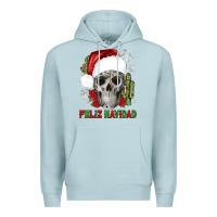 Blue Mist feliz navidad skull cactus Premium Hoodie - JahusDesignShop