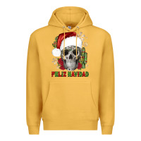 Mustard feliz navidad skull cactus Premium Hoodie - JahusDesignShop