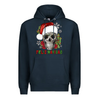 Navy feliz navidad skull cactus Premium Hoodie - JahusDesignShop