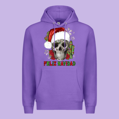 Feliz Navidad Skull Cactus Premium Hoodie Designed By Jahusdesignshop