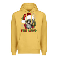 Antique Gold feliz navidad skull cactus Premium Hoodie - JahusDesignShop
