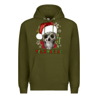 Army Green feliz navidad skull cactus Premium Hoodie - JahusDesignShop