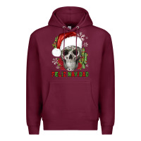 Burgundy feliz navidad skull cactus Premium Hoodie - JahusDesignShop