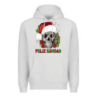 Dove Grey feliz navidad skull cactus Premium Hoodie - JahusDesignShop