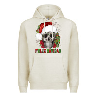 Oatmeal Heather feliz navidad skull cactus Premium Hoodie - JahusDesignShop