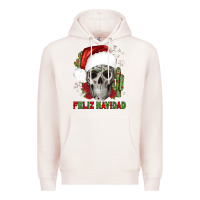Pale Pink feliz navidad skull cactus Premium Hoodie - JahusDesignShop