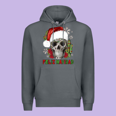 Feliz Navidad Skull Cactus Premium Hoodie Designed By Jahusdesignshop