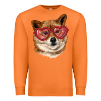 Carrot shiba inu with love glasses Premium Sweatshirt - RanaPortraitStore