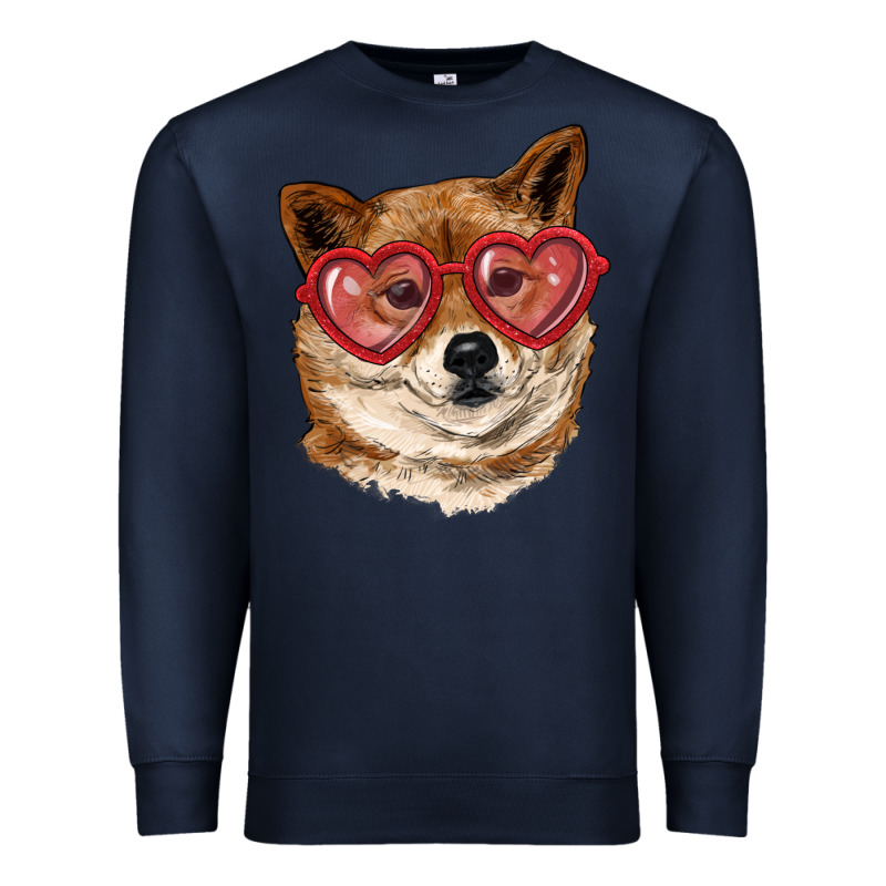 Shiba Inu With Love Glasses Premium Sweatshirt by RanaPortraitStore | Teevron