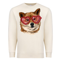 Sandshell shiba inu with love glasses Premium Sweatshirt - RanaPortraitStore